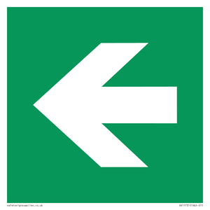 E913 Safe condition: Left arrow (90 deg supplimentary)